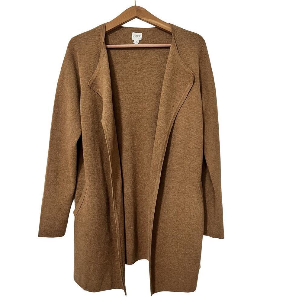 J Crew Vanessa Open Front Longline Blazer Size S Brown Academia Office Cardigan